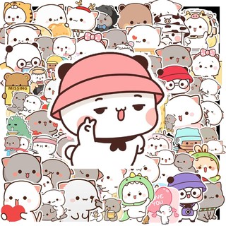 Sticker Chống Nước - 50 cái Sticker Mèo Mochi chống nước, Hình Dán Mochi Cat giá rẻ