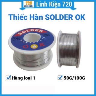  Thiếc hàn Solder OK chính hãng 63 37 đường kính dây 0.8mm cuộn 50g 100g 