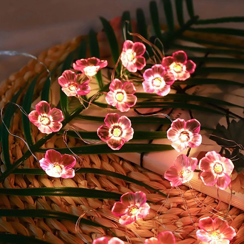 AILIYA Dây Đèn Trang Trí Hình Hoa Anh Đào Bằng Đồng Thau