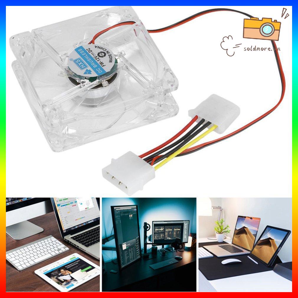 Quạt CPU máy tính 80MM Led Silent PC 12V Led Luminous Chass Quạt làm mát