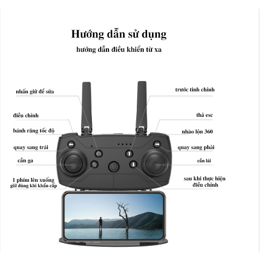 Flycam giá rẻ H66 Pro camera kép 4K, Máy bay mini điều khiển từ xa dung lượng pin lớn, thời gian bay 20 phút Jola | BigBuy360 - bigbuy360.vn