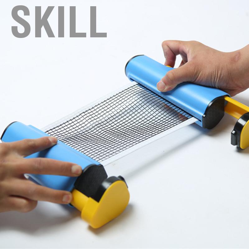 Skill Retractable Table Tennis Net Rack Fashionable Safe Wavy Edge Portable Pong Ball for Gym School