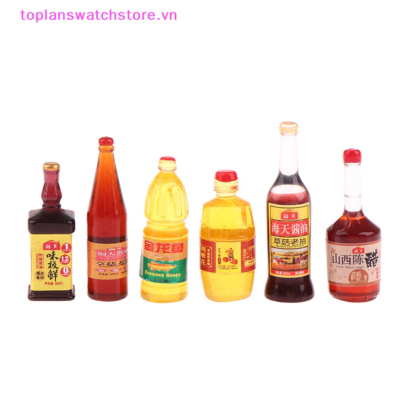 Set 5 Mô Hình Chai Nước Sốt Mini Trang Trí Nhà Búp Bê
