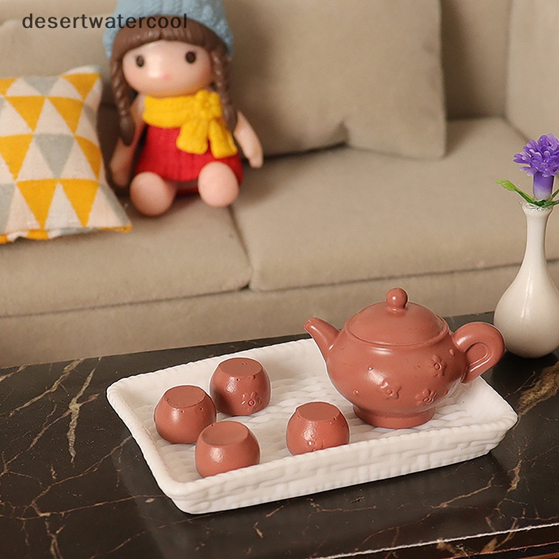 Devn set 5 Ấm Trà Mini Tỉ Lệ 1 / 12 Trang Trí Nhà Búp Bê