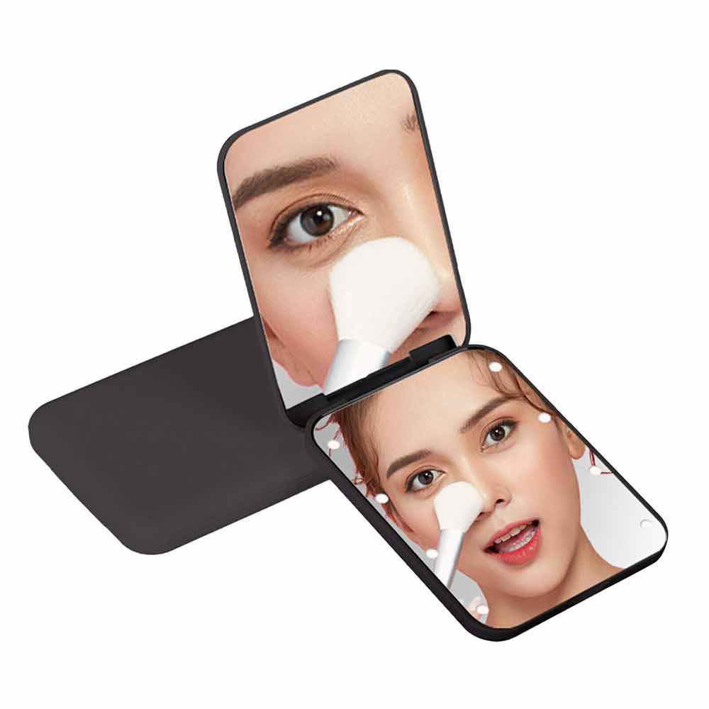 Mini Portable LED Makeup Mirror Foldable Lighting Makeup Flip Beauty Makeup Mirror Travel