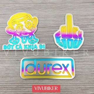 Logo tem sticker gr5 titan bớt cà khịa, ngón tay, durex