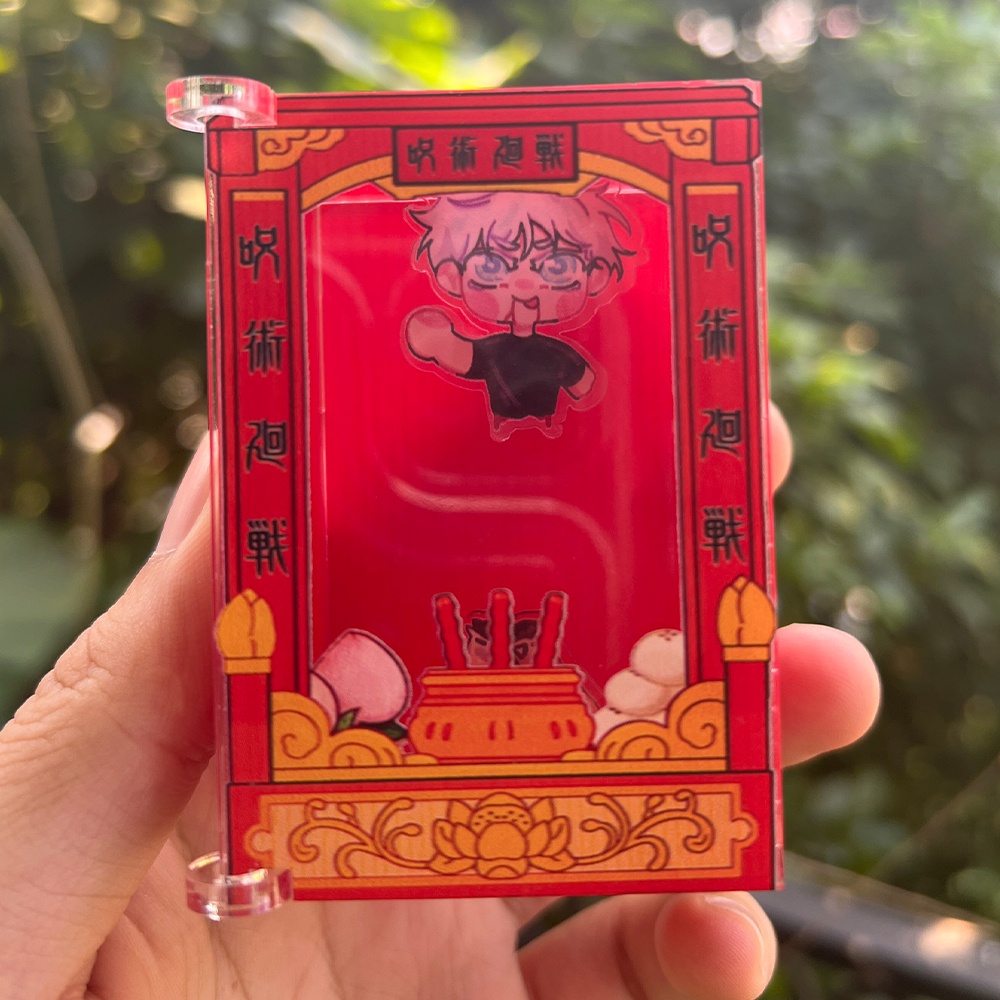 Mô Hình Bàn Thờ Gojo Satoru Đứt Đôi Người Jujutsu Kaisen Trang Trí Bàn Học Bàn Làm Việc Bằng Mica Acrylic Anime