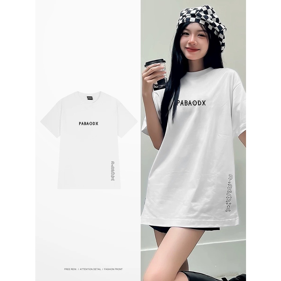 Áo thun nữ form rộng Guguno cotton cổ tròn in basic