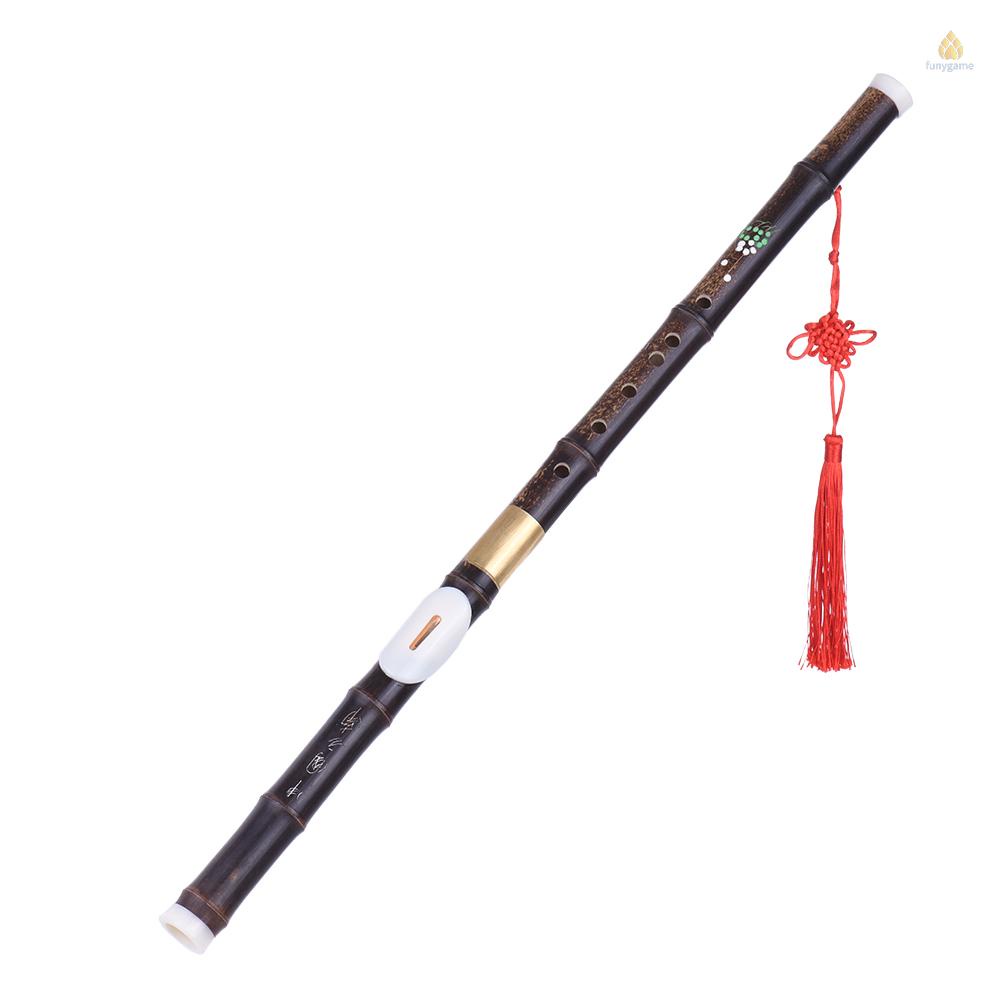 Dụng Cụ Phát Nhạc Ống Tre Tự Nhiên Màu Đen bawu ba wu Cho Người Mới Bắt Đầu