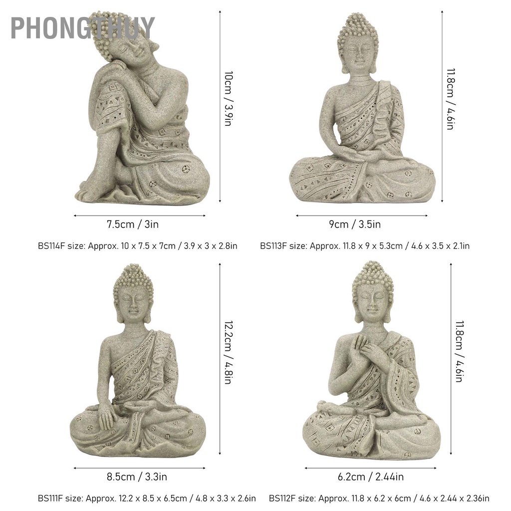 PhongThuy Tượng Phật Nhựa Tổng Hợp Trang Trí Tinh Tế cho Phòng Khách Văn