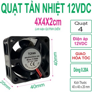 Quạt Tản Nhiệt mới 12VDC 4x4x2 cm dòng 0.20A-0.30A - Linh Kiện điện tử Quỳnh Diễn