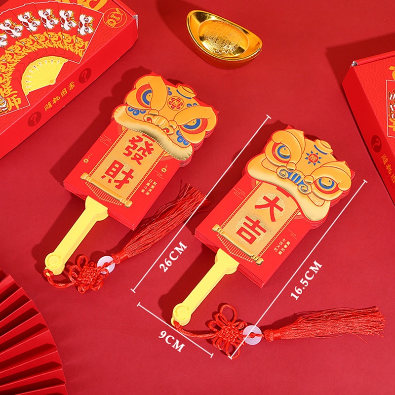 Bao Lì Xì Đỏ Hình Quạt Cho Năm Mới 2024