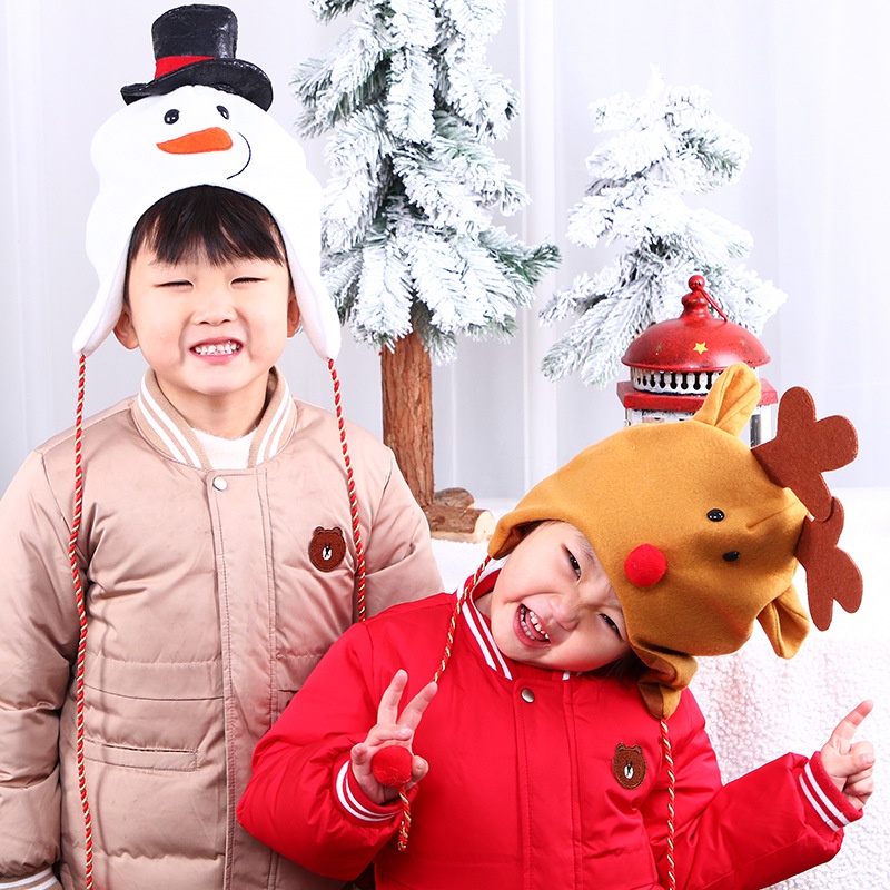 Nón Lưỡi Trai Giáng Sinh Cây Giáng Sinh Nón Trang Trí Người Lớn Trẻ Em Mũ Trẻ Em Chải Vải Dây Dài Hoạt Hình Người Tuyết Nai Sừng Tấm Nón cyn