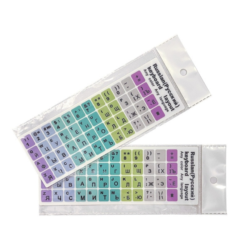 Bộ 2 Miếng Dán Bàn Phím Chữ Tiếng Anh / Nga Hàn Quốc Thông Dụng Cho pc / laptop