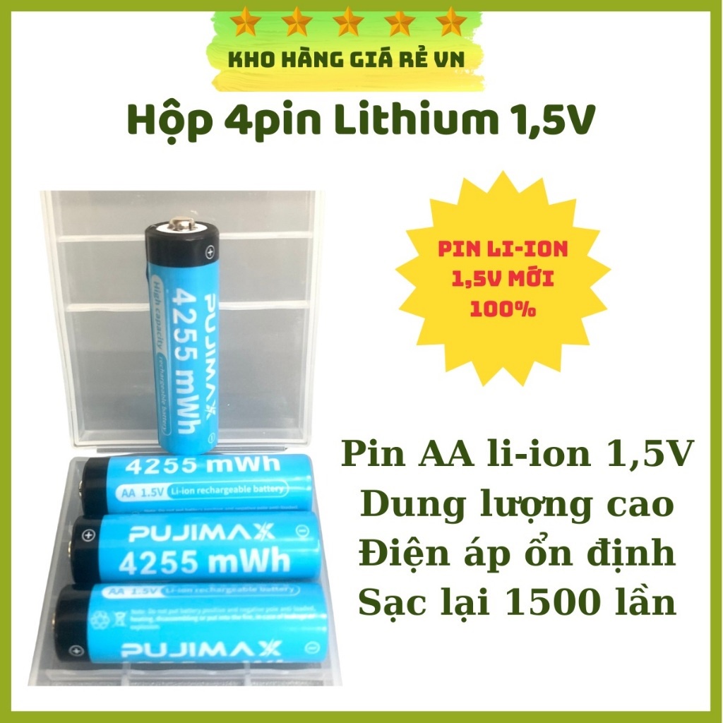 Pin sạc lithium 1,5V dung lượng lớn cho micro, máy đo huyết áp, máy hút sữa thiết bị điện gia dụng { Kho Hàng Giá Rẻ VN}