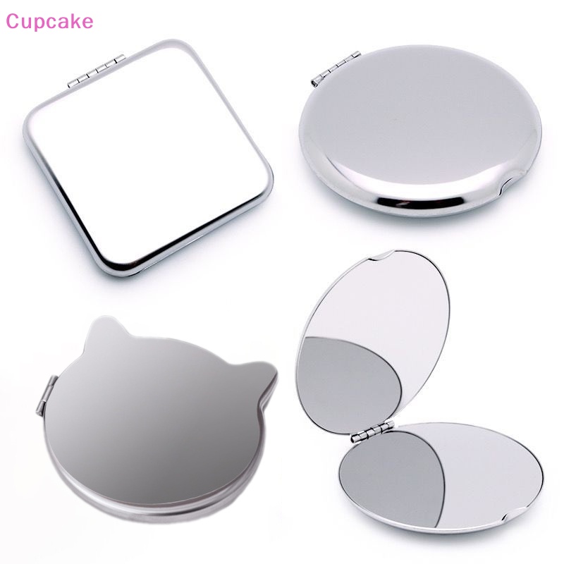 1 Gương Trang Điểm Cầm Tay Bằng Thép Không Gỉ Thiết Kế Hai Mặt Tiện Dụng