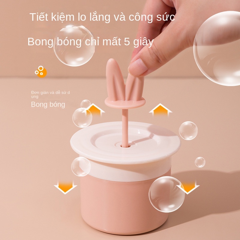 Bình Tạo Bọt Sữa Rửa Mặt Thủ Công Hình Tai Thỏ Hoạt Hình