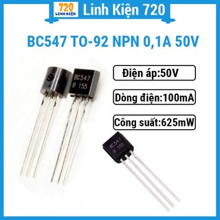 Transistor bc547 to-92 npn 0,1a 50v