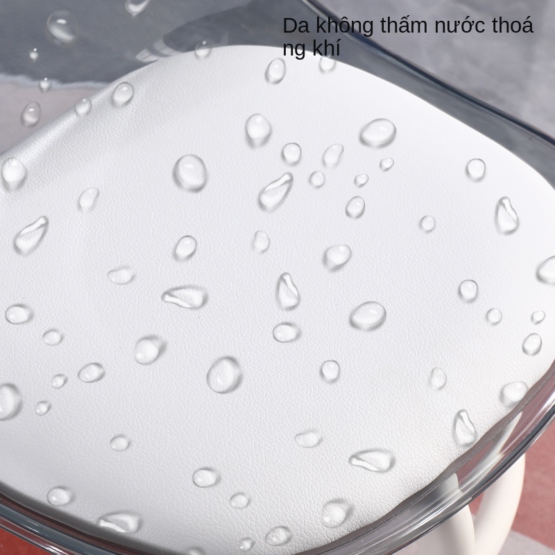 Ghế tựa lưng acrylic nhỏ trong suốt với bánh xe im lặng xoay 360 độ, ghế trượt trên bánh xe