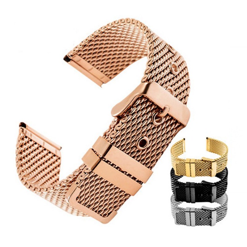 Dây Đeo Đồng Hồ Bằng Thép Không Gỉ 18mm 20mm 22mm 24mm 0.4mm 1.0mm mseh Dành Cho Nam Và Nữ