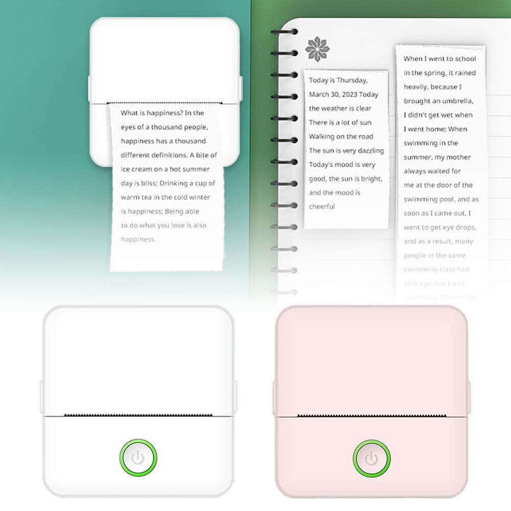 Pocket Printer Portable Thermal Printer Inkless Mini Wireless Printer for Home School Office