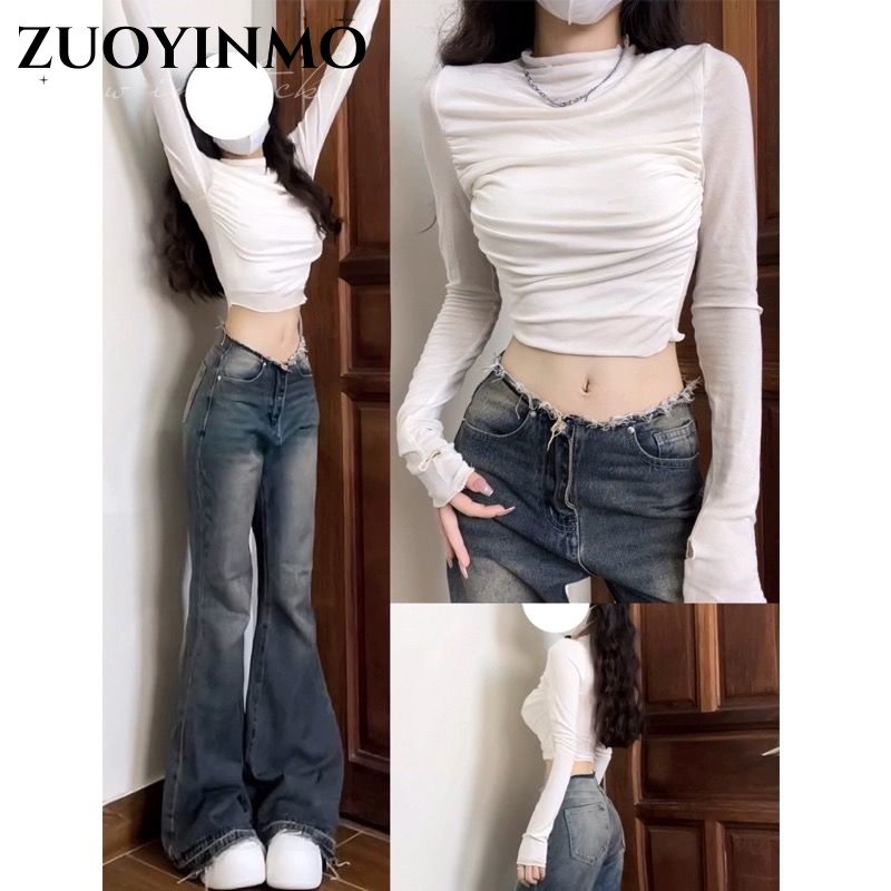 ZUOYINMO áo phông áo thun nữ croptop baby tee Comfortable xu hướng Cổ điển Thể thao WMY23C0D9H 51Z231218 | BigBuy360 - bigbuy360.vn