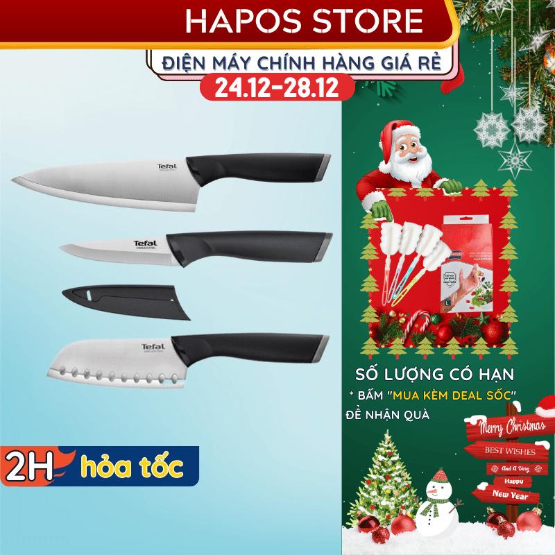 Bộ dao làm bếp bằng thép không gỉ sắt bén thiết kế thông minh Tefal Comfort cao cấp - HAPOS
