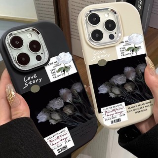 Ốp Điện Thoại tpu Mềm Chống Sốc In Hình Hoa Hồng Trắng Cho iphone 15 14 13 pro max 12 pro 11 pro max xs x xr 7 8 plus +