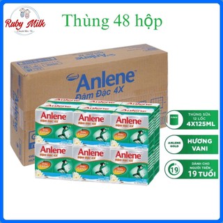 Thùng 48 hộp sữa Anlene pha sẵn đậm đặc 4X vị Vani 125ml