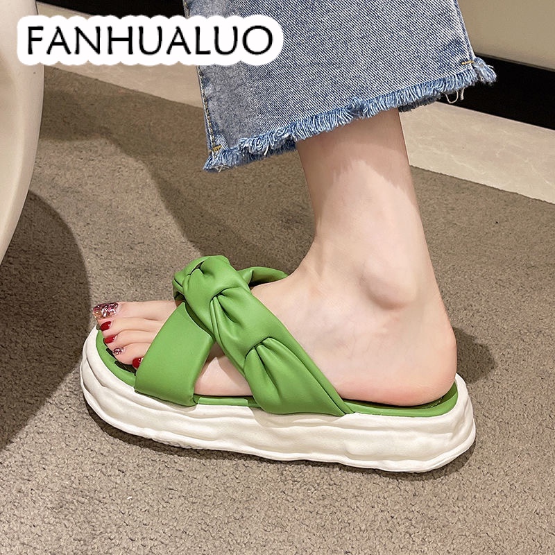 FANHUALUO dép sandal nữ Thời trang giản dị nhẹ nhàng Độ dày đế giày 3cm 2023 NEW 52327