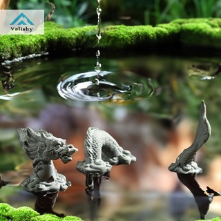 Velishy 1 Bộ Tượng Rồng Đá Phong Cách Trung Hoa Trang Trí Bể Cá