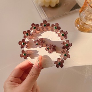 Kẹp Tóc Mini Hình Hoa Đính Đá Dễ Thương Cho Nữ