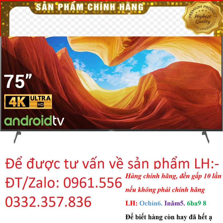 SALE_ Smart Tivi Sony 75 Inch KD-75X9000H 4K UHD &lt; Chính hãng BH:24 tháng tại nhà toàn quốc &gt;