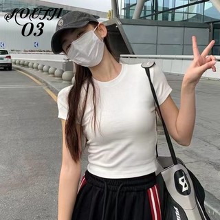 Áo Thun Tay Ngắn Cổ Tròn Dáng Ôm Thời Trang Mùa Hè 2024 Mới Mẻ Cho Nữ