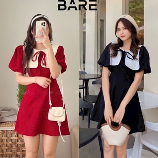 Đầm nữ  thủy thủ bánh bèo phối cổ nhún tiểu thư dễ thương, Đầm babydoll dự tiệc ulzzang hàn quốc- D05 GuXinh
