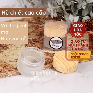 Hũ chiết mỹ phẩm thủy tinh nắp vân gỗ phong cách nhật bản CCC06