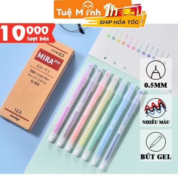 Bút gel ngòi 0.5mm Mira nhiều màu tùy chọn nét mượt VPPTUEMINH, bút viết calligraphy Tuệ Minh