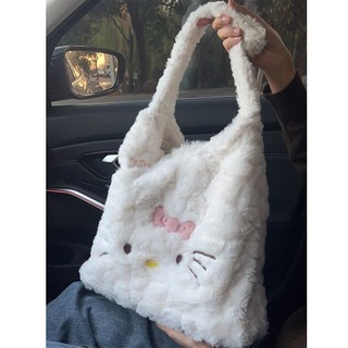 Túi Tote Đeo Vai Cỡ Lớn Hình Hello kitty Nhồi Bông Dễ Thương