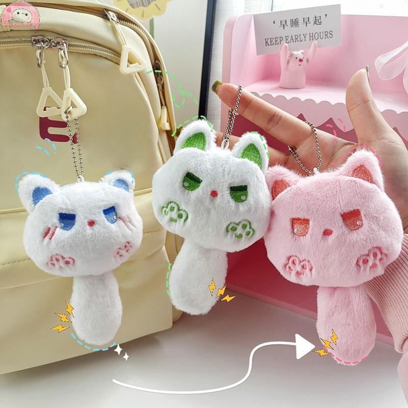 Bwhte Kawaii Squeak Cat Sang Trọng Móc Khóa Thú Nhồi Bông Búp Bê Quyến Rũ Ba Lô Dễ Thương Mặt Dây Ch
