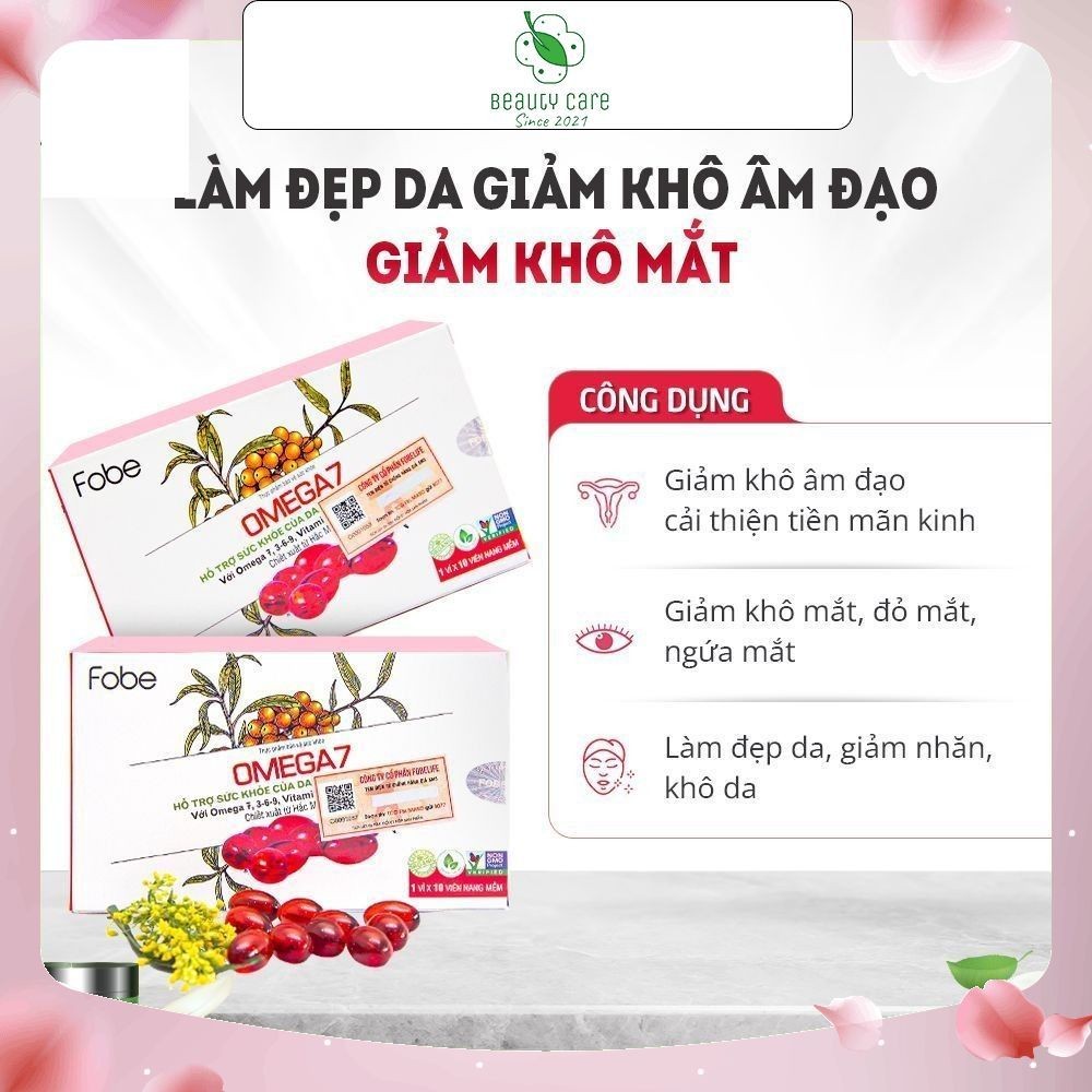 (Che Tên) Viên uống Vitamin E & Omega7 Làm Đẹp Da Giảm Khô Âm Đạo N2