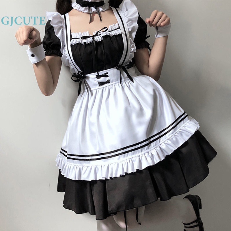 Tạp Dề Hóa Trang Cô Hầu Gái Màu Trắng Đen Phong Cách gothic