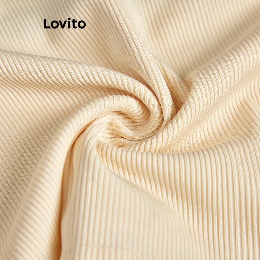 Áo ba lỗ Lovito phối viền tương phản cơ bản màu trơn phong cách thường ngày cho nữ L58AD006