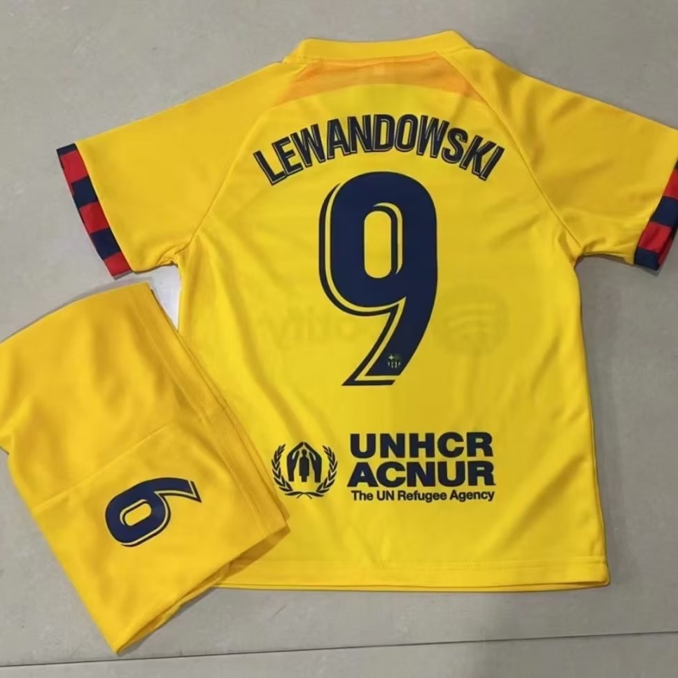 Bộ Đồ Đá Banh Số 23-24 Đội Tuyển barcelona Số 9 lewandowski Cho Trẻ Em