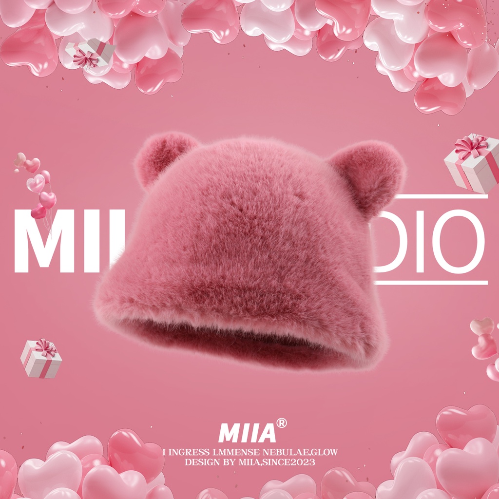 Mũ Tai Gấu Giả Lông Chồn Dễ Thương Giữ Ấm Mùa Thu Đông Cho Nữ