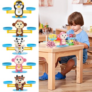 Math toy digital monkey balance scale learning educational montessori toys children balancing scale number match board game kids