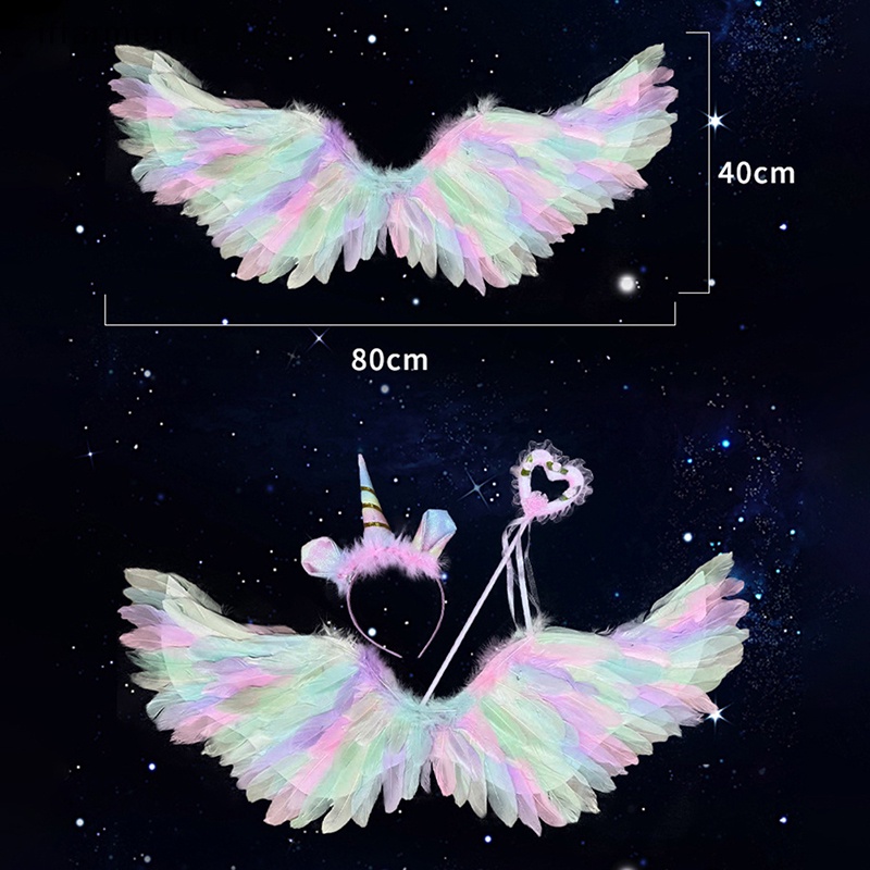 1 Đôi Cánh Thiên Thần Lông Vũ Hóa Trang halloween