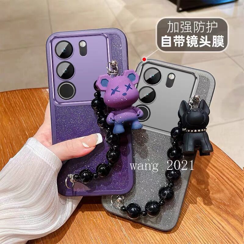 Ốp Điện Thoại Silicon Lấp Lánh Thời Trang Có Ngăn Đựng Thẻ Cho vivo v29 5g vivo v29e v29 pro y27 y78 y36 5g 4g