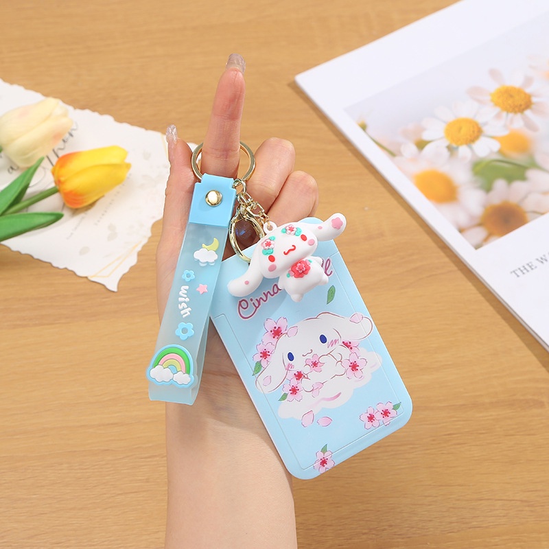 Sanrio Ví Đựng Thẻ id / Thẻ Ngân Hàng Kiểu Hoạt Hình melody Dễ Thương Kèm Móc Khóa Tiện Dụng
