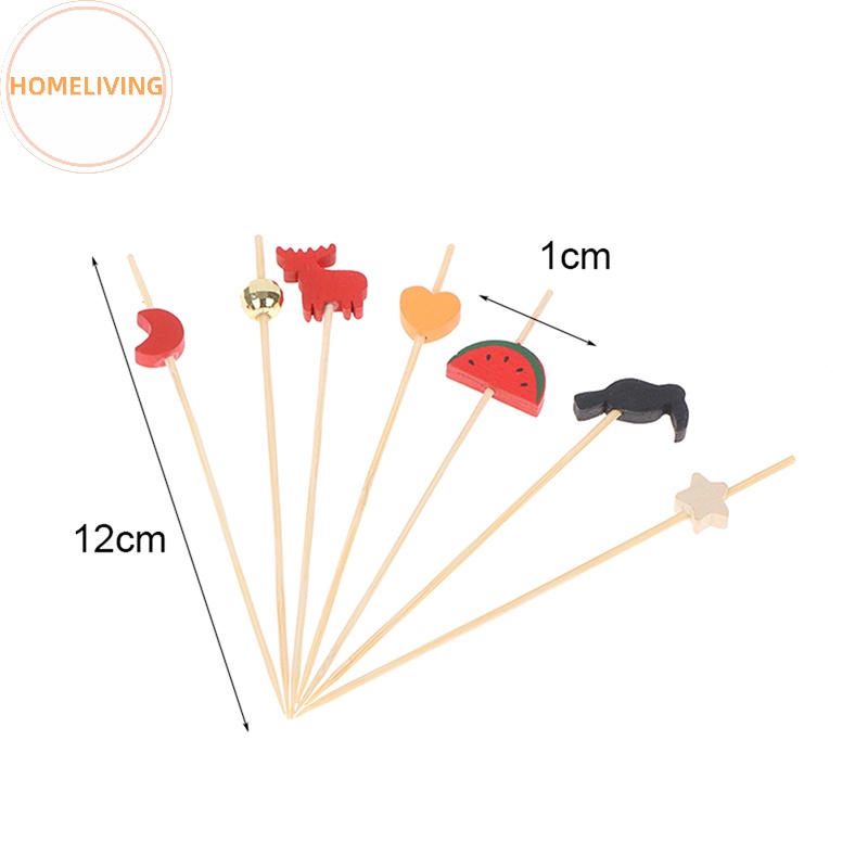 Set 100 Nĩa Tre Ăn Trái Cây Hình Lá Xương Rồng Dễ Thương