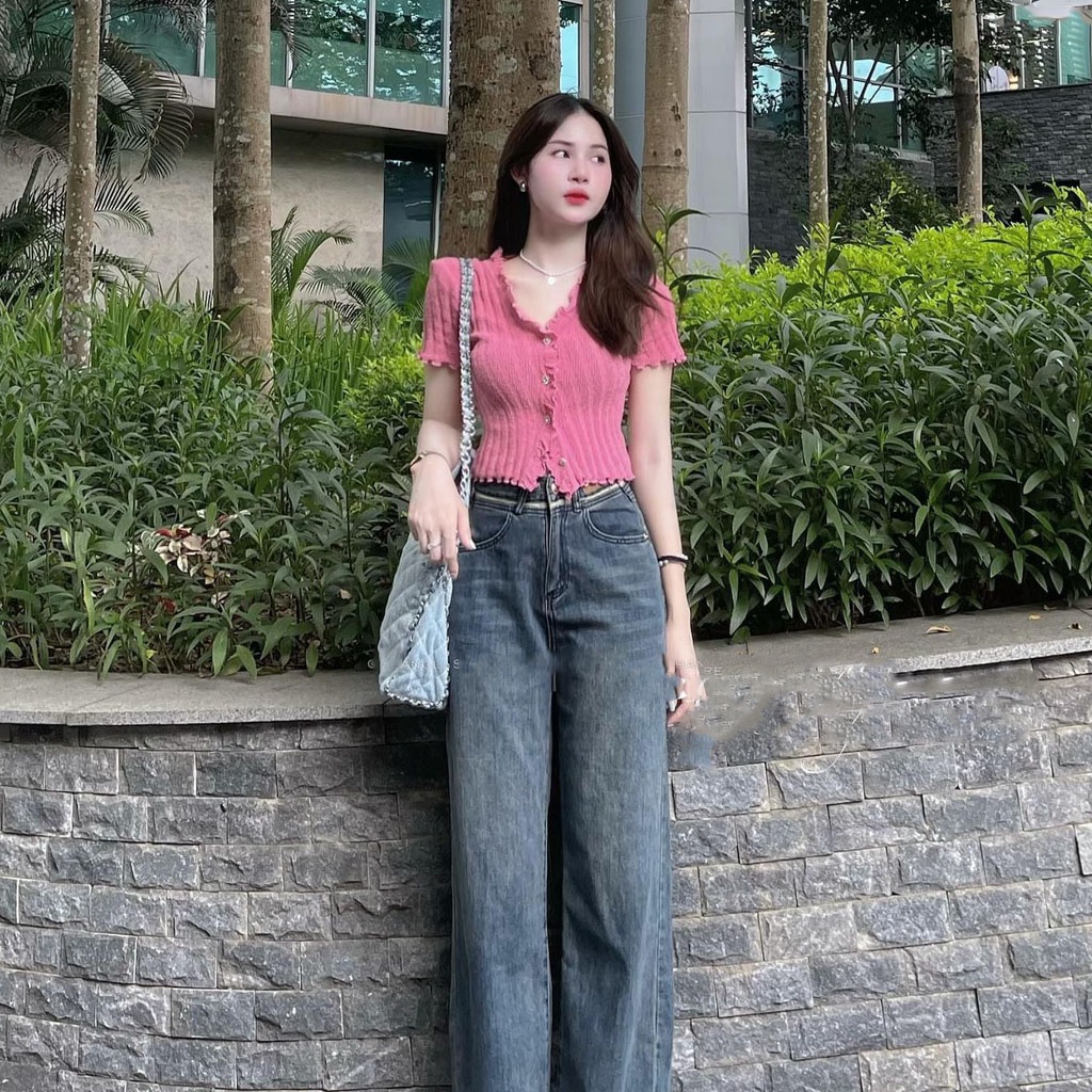 Áo len viền bèo nữ, áo len viền bèo 3 màu